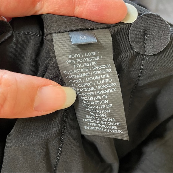 Donna Karan sequin knot detail gathered black stretch pencil skirt midi length - Picture 4 of 5